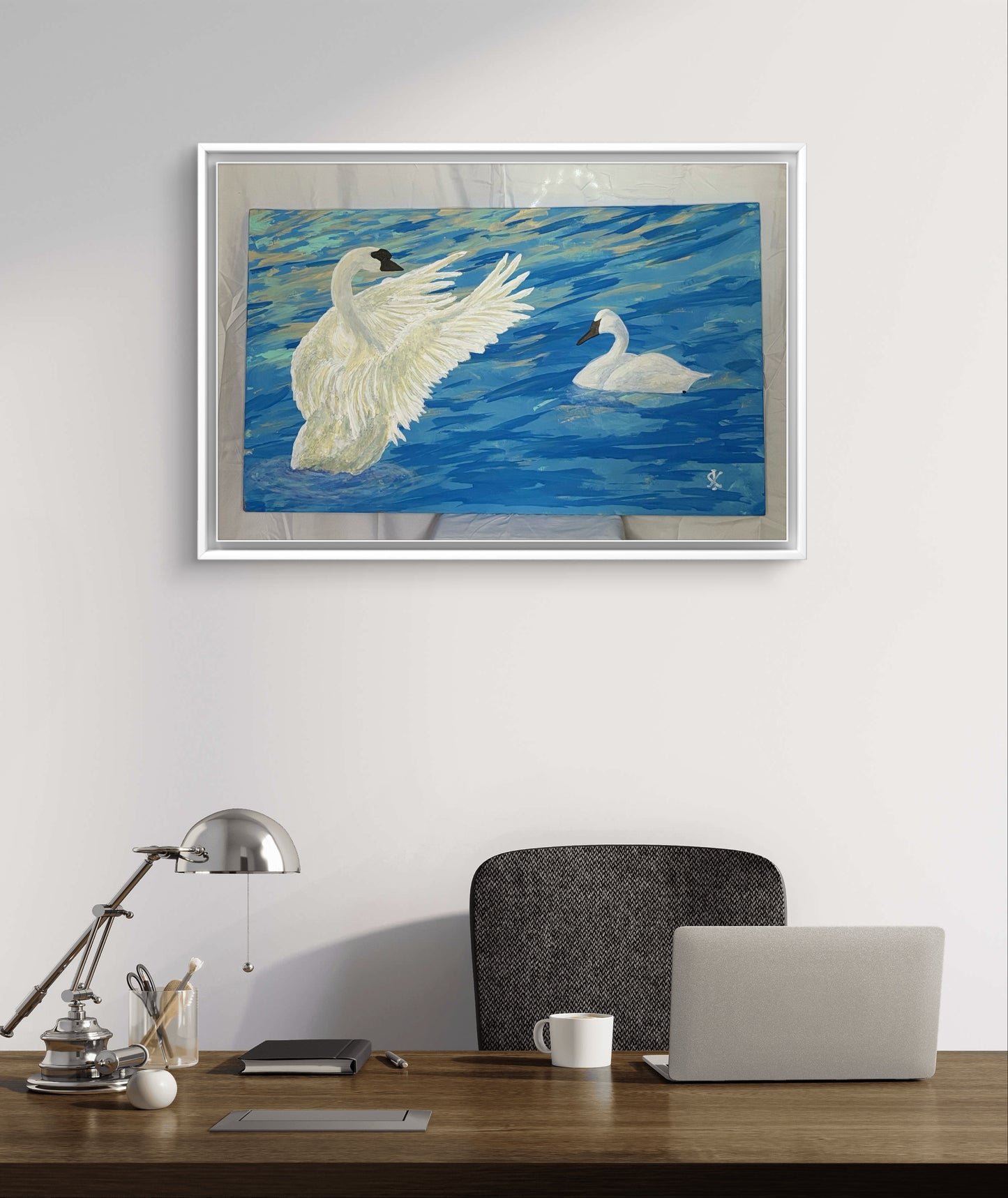 TRUMPETER SWAN - BASKING